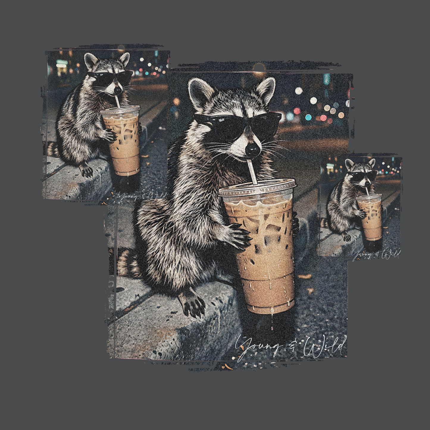 Midnight Coffee Raccoon Tee
