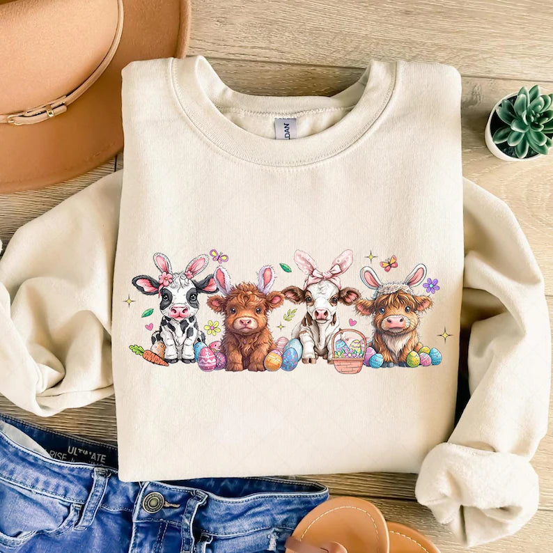 Happy Cow Easter Crewneck