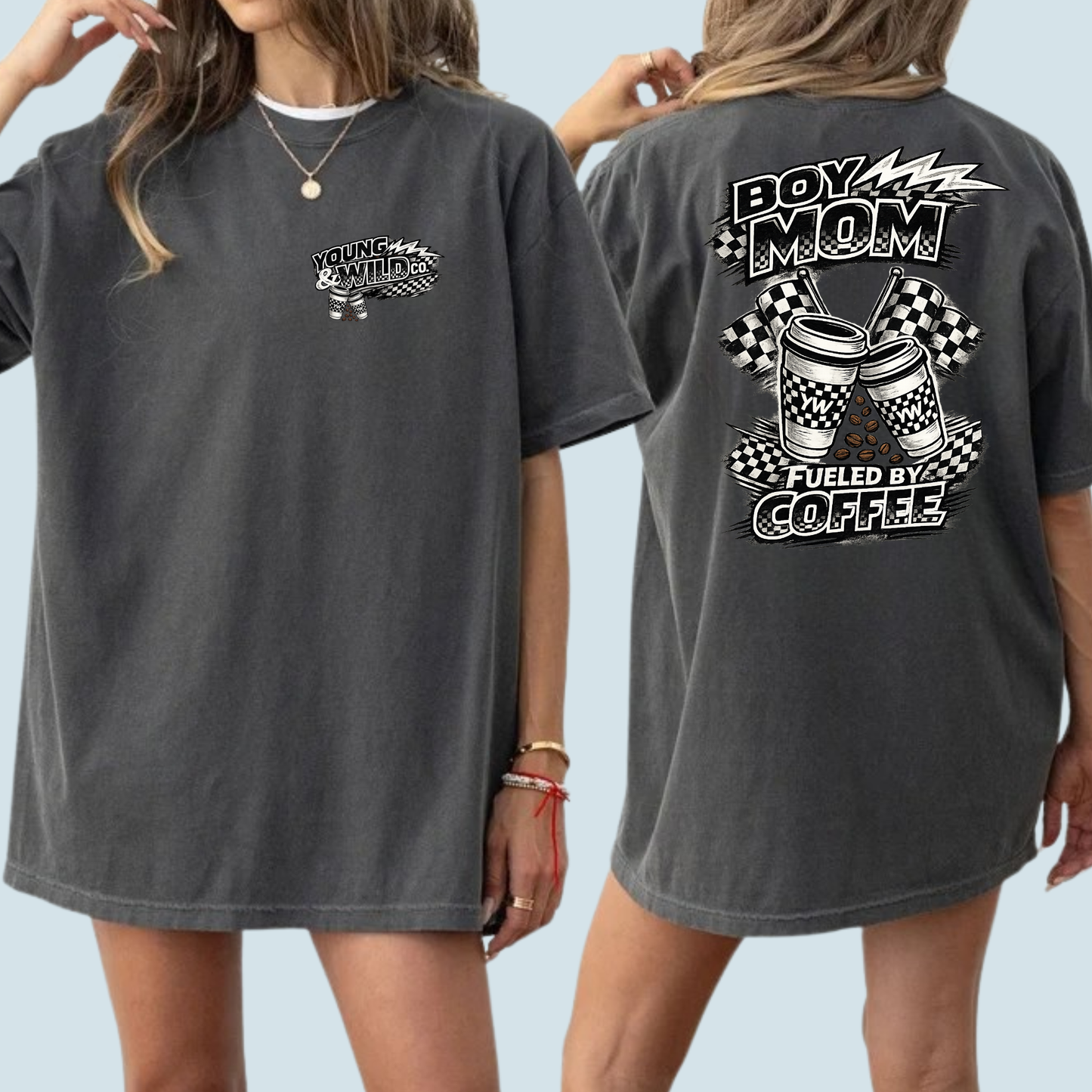 Boy Mom Fueled by Coffee Shirt