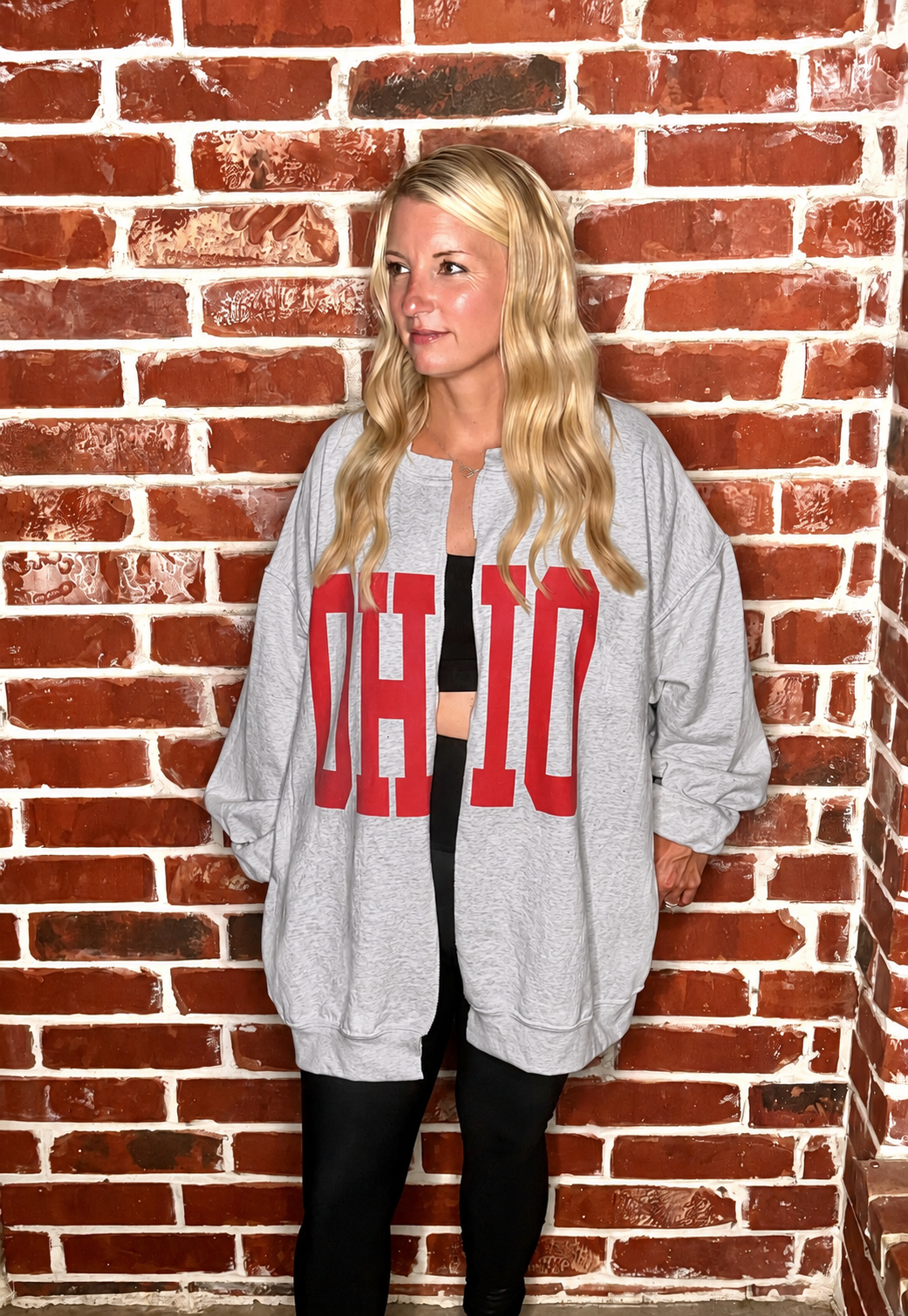 Ohio Split Sweatshirt Cardigan