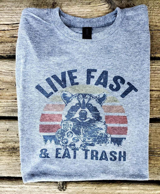 Live fast Eat Trash - Vintage Unisex T-shirt